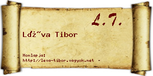 Léva Tibor névjegykártya